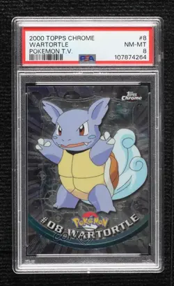 Wartortle Topps Chrome Pokemon TV Animation Edition PSA 8 2000 - Image 1