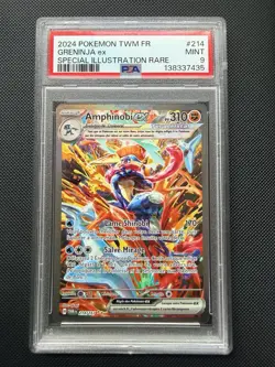 Carte Pokemon Amphinobi ex 214/167 PSA 9 Mascarade Crepusculaire EV06 - Image 1