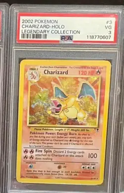 2002 POKEMON LEGENDARY COLLECTION #3 CHARIZARD PSA 3 - Image 1