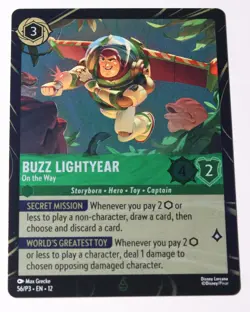 BUZZ LIGHTYEAR On The Way DISNEY LORCANA Wilds Unknown PARK EXCLUSIVE PROMO FOIL - Image 1