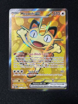 Pokemon TCG Meowth ex Full Art 107/088 Perfect Order - Image 1