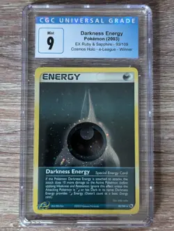 2004 Pokemon EX Ruby & Sapphire Darkness Energy Holo #93 e-League CGC Mint 9 - Image 1