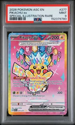 2026 POKEMON ASC EN-ASCENDED HEROES SPECIAL ILLUSTRATION RARE PIKACHU EX PSA 9 - Image 1