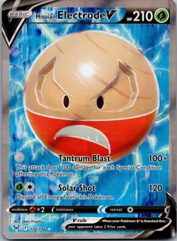 HISUIAN ELECTRODE V 172/196 ULTRA RARE LOST ORIGIN POKEMON NEAR MINT - Image 1