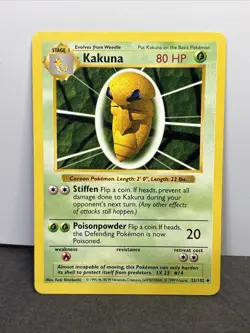 Kakuna 33/102 - SHADOWLESS Base Set - VINTAGE Pokemon TCG - Image 1