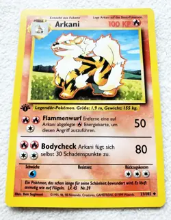 Pokemon 1ST EDITION ARCANINE Base Set German Non Holo 23/102 WOTC NM-LP GOOD - Image 3