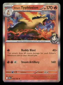 Pokemon TCG Ethan's Typhlosion Holo Rare SV10: Destined Rivals 034/182 NM - Image 1