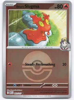Pokemon TCG Ethan's Slugma Poke Ball Reverse Holo Ascended Heroes NM - Image 1