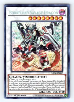 Yugioh Borreload Savage Dragon MP20-EN017 Secret Rare - NM 💎 - Image 1