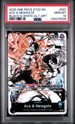 2025 ONE PIECE STARTER DECK ST22-ACE & NEWGATE #001 ACE & NEWGATE PSA 10 - Image 1