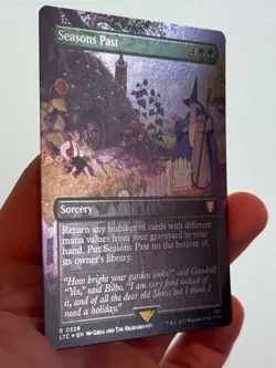 1X SILVER FOIL Seasons Past BORDERLESS MINT MTG Magic LOTR Hildebrant Art EDH - Image 2