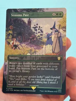 1X SILVER FOIL Seasons Past BORDERLESS MINT MTG Magic LOTR Hildebrant Art EDH - Image 3