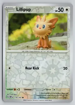 LILLIPUP 170/197 COMMON OBSIDIAN FLAMES POKEMON REVERSE HOLO NM - Image 1