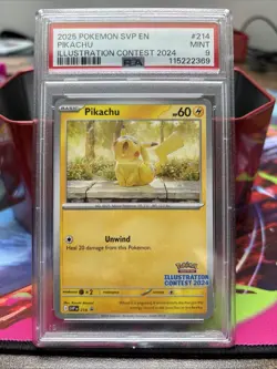 Pikachu (SVP 214) SV Black Star Promos | PSA 9 | Illustration Contest | Pokemon - Image 1