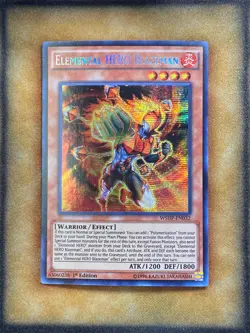 Yugioh Elemental HERO Blazeman WSUP-EN032 Secret Rare 1st Ed NM - Image 1