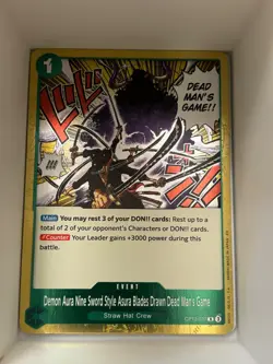 OP12-037 Demon Aura Nine Sword Style Asura Blades Drawn Dead Man's Game English - Image 1