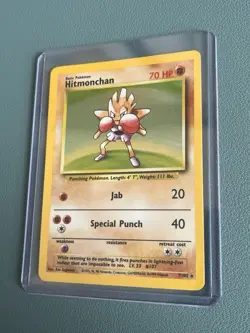 Hitmonchan 7/102 Holo Rare Pokemon Card 1999 WOTC Near Mint - Image 3