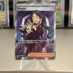 Pokemon TCG Drasna Surging Sparks Full Art Trainer Holo Card 231/191 NM - Image 1