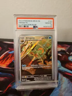 Pokemon TCG Omanyte Scarlet & Violet Holo Illustration Card 180/165 PSA 10 - Image 1