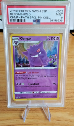 2020 Pokemon GENGAR - HOLO #052 Black Star Promo w/ Huge Swirl #SWSH052 🌀 PSA 9 - Image 2