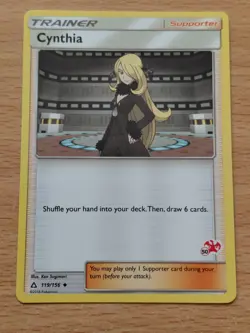 "50" Pokemon TCG Trainer Cynthia Ultra Prism 119/156 Charizard Stamp - Image 1