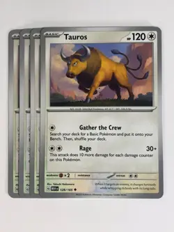 Pokemon TCG 151 4x Playset Tauros 128/165 Near Mint - Image 1
