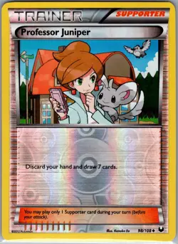 Professor Juniper 98/108 Reverse Holo Dark Explorers - Pokemon Card - NM - Image 1