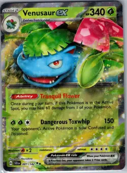 Venusaur ex 001/142 SV07: Stellar Crown - Pokemon Card - NM - Image 1