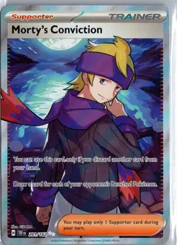 Morty's Conviction 201/162 Trainer Full Art - Temporal Forces Pokemon Card NM - Image 1