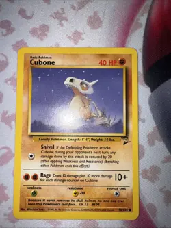 Cubone 70/130 Pokemon Card Base Set 2 Common 40 HP Lightly Played V6 - Image 1