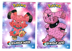 POKEMON - CRYSTAL CARD COLLECTION * SNUBBULL & GRANBULL - CRACKED ICE HOLO - Image 1
