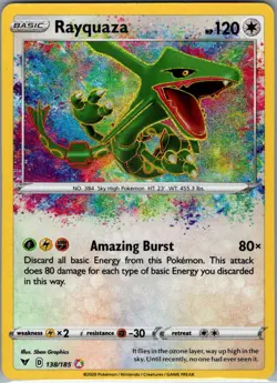 Rayquaza 138/185 SWSH04: Vivid Voltage - Pokemon Card - NM - Image 1