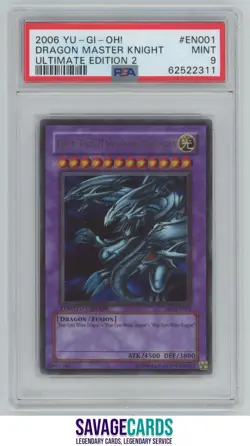 2006 Yu-Gi-Oh! Ultimate Edition 2 Dragon Master Knight PSA 9 #EN001 - Image 1