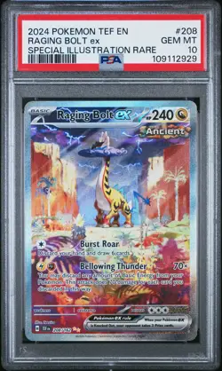 2024 POKEMON TEF EN-TEMPORAL FORCES #208 RAGING BOLT EX PSA 10 - Image 1