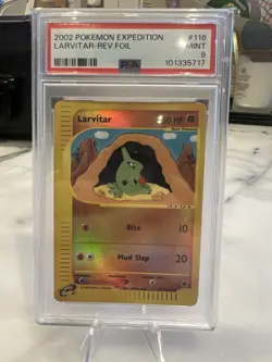 PSA 9 MINT Larvitar 2002 Pokemon Expedition Reverse Holo #116 E-Reader WOTC Rare - Image 1