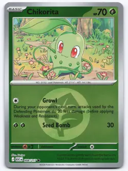 Pokemon TCG Chikorita 008/217 Energy Symbol Reverse Holo Ascended Heroes NM - Image 1