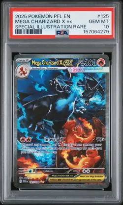 Pokemon 2025 Mega Charizard X EX 125 Phantasmal Flames SIR GEM MINT PSA 10 - Image 1