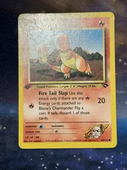 Blaine's Charmander 60/132 1st Edition Gym Challenge Vintage WOTC Pokemon LP - Image 4