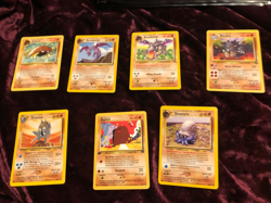 Vintage Pokemon WOTC Lot Fossil Aerodactyl Omastar Rhydon 1st Ed Team Rocket Dig - Image 1
