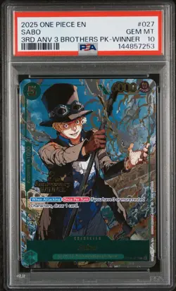 One Piece 3rd Anniversary WINNER 3 Brothers Ace Sabo Sequential PSA 10 - Image 3