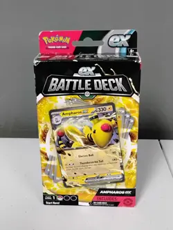 New & Sealed! Pokemon Trading Cards - EX Battle Decks - AMPHAROS EX 60-Card Deck 820650852282 - Image 1