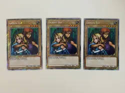 Yugioh Gemini Elf x 3 - 1st Edition Platinum Secret Rare NM - Free Holo Card - B - Image 1