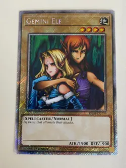 Yugioh Gemini Elf x 3 - 1st Edition Platinum Secret Rare NM - Free Holo Card - B - Image 2