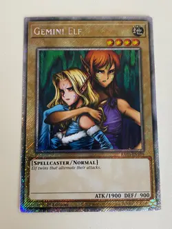 Yugioh Gemini Elf x 3 - 1st Edition Platinum Secret Rare NM - Free Holo Card - B - Image 4