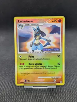 Pokemon Card Lucario LP Diamond and Pearl Reverse Stamped Holo Rare 6/130 Played - Image 1