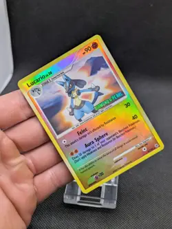 Pokemon Card Lucario LP Diamond and Pearl Reverse Stamped Holo Rare 6/130 Played - Image 2
