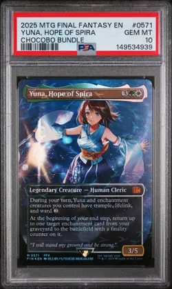 Yuna, Hope of Spira - MtG Final Fantasy Chocobo Track Foil Card #0571 - PSA 10! - Image 1