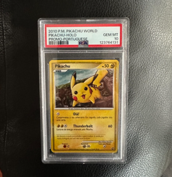 2010 Pokemon Pikachu World Collection Portuguese Promo - Holo PSA 10 - Image 1