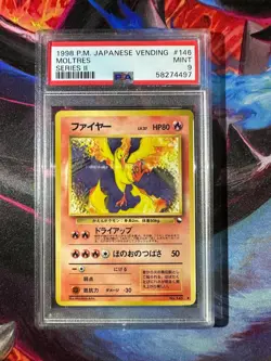 Moltres Vending Series No.146 Japanese PSA 9 Mint Pokemon TCG - Image 1