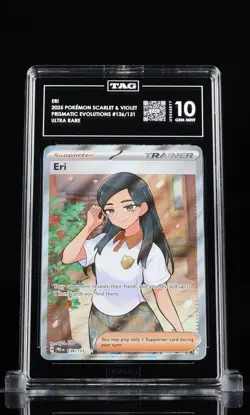2025 Pokemon Scarlet & Violet Prismatic Evolution ERI 136/131 Ultra Rare TAG 10 - Image 1